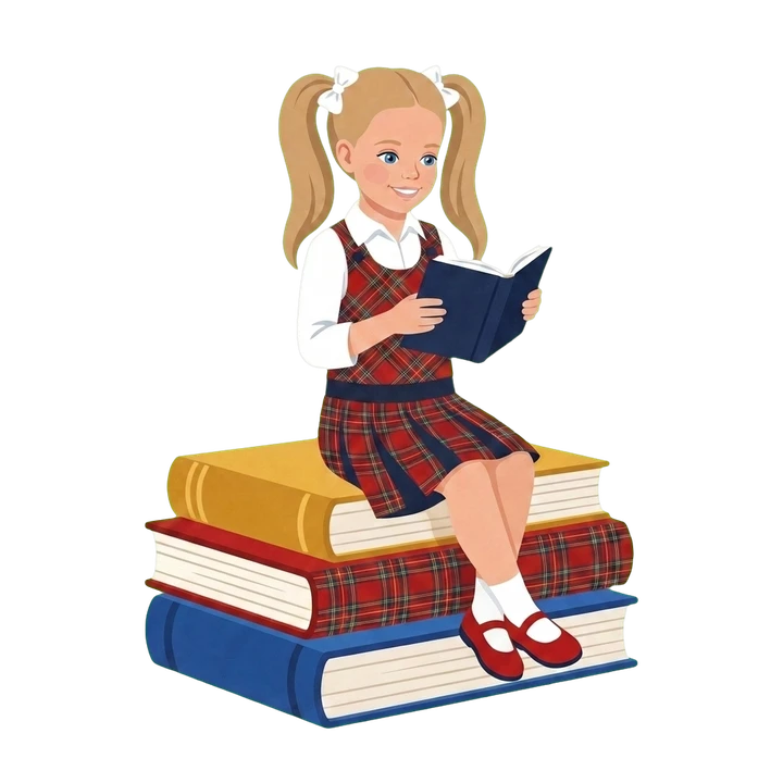Маскот Linland — девочка читает книгу